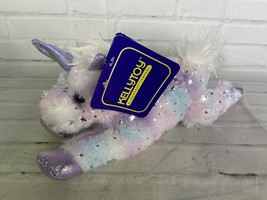 Kellytoy White purple Pink Blue Unicorn Plush Stuffed Animal Toy Silver Stars - £23.74 GBP