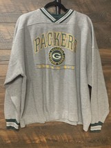 VTG 90s Lee Sport NFL Green Bay Packers V-Neck Gray Sweater Size XXL Logo - £40.95 GBP