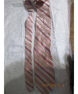 Calvin Klein 80% Silk &amp; 20% Viscose Tie Men Pink White Stripes - $274.17 MXN