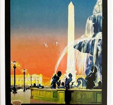 Paris France Postcard Monument Fountains Unused Unposted Vtg Poster Reprint E59 - £14.94 GBP