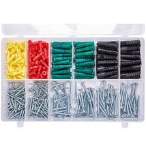400Pcs Kit,  Phillips Pan Head Self Tapping Screws and Ribbed Anchors As... - £24.00 GBP
