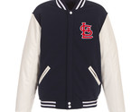 MLB St Louis Cardinals Reversible Fleece Jacket PVC Sleeves Front Logo J... - £95.08 GBP