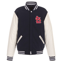 MLB St Louis Cardinals Reversible Fleece Jacket PVC Sleeves Front Logo J... - £94.26 GBP