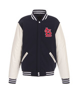 MLB St Louis Cardinals Reversible Fleece Jacket PVC Sleeves Front Logo J... - £94.02 GBP