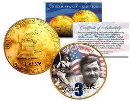 1976 BABE RUTH 24K Gold Plated IKE Dollar *Each Coin Serial Numbered of 376* - £10.43 GBP