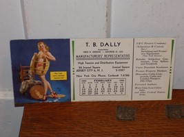Vintage 1950 T.B. Dally. Pin-Up Ink Blotter Card - $452.30 MXN