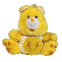 9" Vintage 1984 Care Bears Funshine Bear Stuffed Animal Plush Toy Bank Yellow - £14.69 GBP