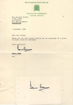 David Owen MP House Of Commons 2x Hand Signed Letter &amp; Autograph Card - $12.99