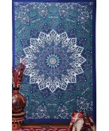 Indian Blue Psychedelic Room Decorations Star Elephant Hippie Bohemian T... - $14.99