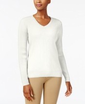 MSRP $47 Karen Scott Cotton V-Neck Sweater Winter White Size 2XL - $27.72