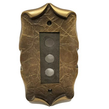 Amerock Carriage House 3 Gang Push Button Plate Wall Cover Triple Brass Gold 908 - £36.87 GBP