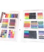 Art Set Snap Close Handle Plastic Case Markers Crayons Colored Pencils P... - £15.14 GBP