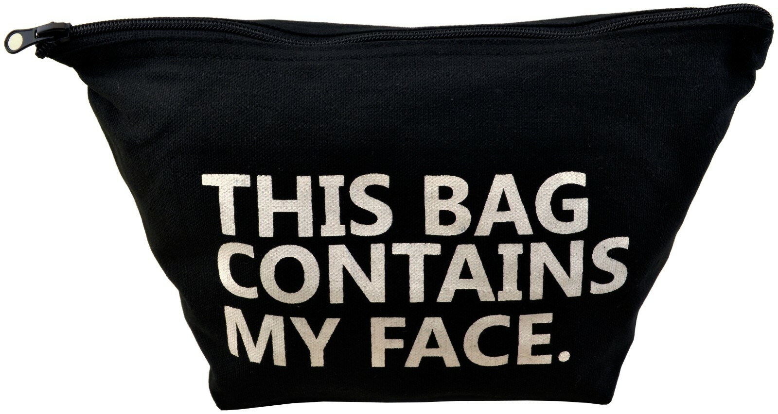 This Bag Contains My Face  Bag Travel Kit Cosmetic Makeup Case Black/White - $17.25