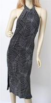 Luly K Dress Size Small Black Halter Slit Side Halter Plunge Back NEW - £30.47 GBP