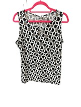 Susan Graver Sleeveless Tank Top ￼Black White Gold Woman’s Plus Size 1x ... - $28.93