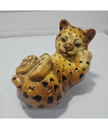 Painted Leopard Cub Statue Figurine Beautiful Detailed Portugal HEAVY - €59,44 EUR