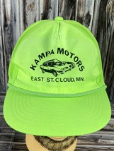 Vintage YA YoungAn Kampa Motors Neon Green Rope Snapback Trucker Hat  - £7.53 GBP