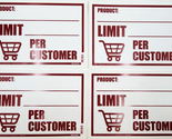Hillman 8&quot; x 12&quot; Information Display Sign Product Limit Per Customer Lot... - $9.00