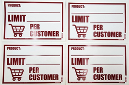 Hillman 8&quot; x 12&quot; Information Display Sign Product Limit Per Customer Lot... - £7.11 GBP