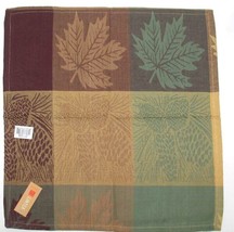 (4) Lintex Napkins Bennington Plaid Brown Gold Green 18&quot; X 18&quot; Square New Home - £15.97 GBP