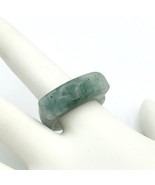 JADE size 8 saddle ring - light green to white wide carved jadeite band ... - £39.62 GBP