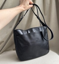 Vintage Longchamp Black Leather Crossbody/ Shoulder Bag - $2,503.03 MXN