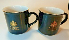 Vintage collectible Gevalia Ceramic Coffee Mugs GOLD trim&amp;emblem King of Sweden - £7.73 GBP