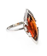 Silver Ring Baltic Amber, US7 Sterling silver 925,Stamped,Rhodium platin... - $31.68