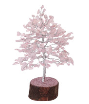 Decorative Gemstone Lucky Tree Feng shui Showpiece Vastu Rose quartz Stone Gift - £29.81 GBP