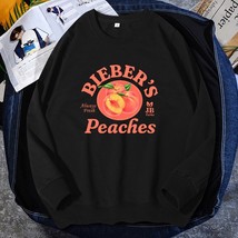 Funny Peach Graphic Pullover Hoodie I Got My Peaches Out In Georgia Women Crewne - £55.50 GBP