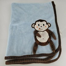 SL S L Home Fashions RN 119741 Baby Boy Blanket Blue Brown 3D Monkey Plush - £46.69 GBP