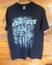 2020 Sturgis Motorcycle Rally T-Shirt Black Large Heavy Cotton Gildan Mens - $319.07 MXN