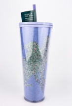 Starbucks Halloween 2022 Glow in the Dark Lilac Raven Glitter Tumbler 24oz READ - £26.99 GBP