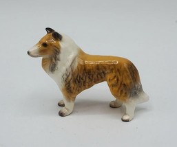 Collie Chien Porcelaine Figurine Orange Blanche - $42.06