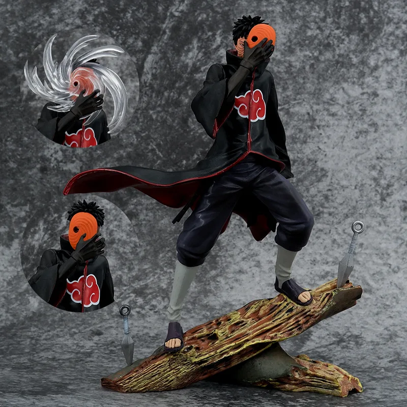 Naruto Anime Figure 26cm  Obito Uchiha Tobi Head Changeable Action Figurine Pvc - £30.87 GBP