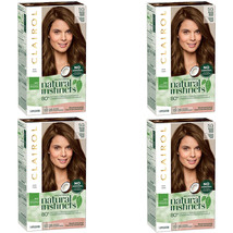 4-New Natural Instincts Clairol Non-Permanent Hair Color, 5G Medium Golden Brown - £37.70 GBP
