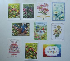 Happy Birthday Floral Assorted Greeting Cards With Envelopes Lot of 10 Set 18 - £9.57 GBP