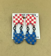 Polymer Checkerboard Dangle Earrings Gracious Rebel Designs Handmade - €7,69 EUR