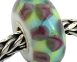 Authentic Trollbeads Turquoise Purple Chess Bead Charm 61368, New - $23.74