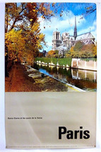 Paris – Notre-Dame and the Seine River Banks - Original Poster - 1960 - £214.58 GBP