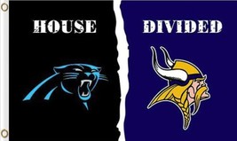 Carolina Panthers and Minnesota Vikings Divided Flag 3x5ft - £13.51 GBP