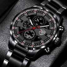 Fashion Mens Sports Watches Business Stainless Steel Quartz Wrist Watch ... - $38.63