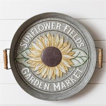 Large Sunflower embossed metal Wall Tray- SALE - $95.00