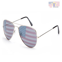 USA American Flag Aviator Sunglasses US Stars Stripes 4th of July UV 400... - £6.97 GBP