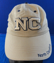 FAHRENHEIT NC NORTH CAROLINA TAN EMBROIDERED BASEBALL SUN CAP HAT ADJUST... - $14.22