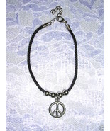 ROUND PEACE SIGN BLACK CORD USA CAST PEWTER CHARM BRACELET 6.5" - 8.5" - €5,14 EUR ROUND PEACE SIGN BLACK CORD USA CAST PEWTER CHARM BRACELET 6.5" - 8.5" - €5,14 EUR