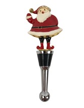 Santa Claus Wine Bottle Stopper Metal Christmas Holiday Gift Box Rhinestones - £7.96 GBP