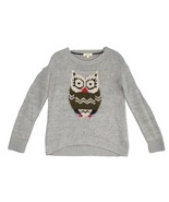 Rewind Women&#39;s M Owl Gray Knit Sweater, Fuzzy Crewneck Pullover Academia... - $27.09