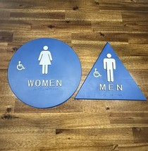 Restrooms Signs Women’s Men’s Handicap Handicapped Bathroom Bedroom Sign... - $18.69