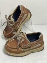 Sperry Top Sider Boy&#39;s Size 7M Lanyard Tan Leather Laced Boat Shoe CB48948A - £18.34 GBP